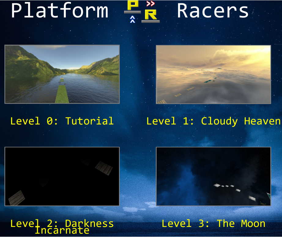 Platform Racers main menu screenshot